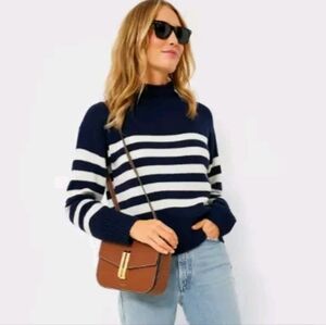 Truth by Republic Sweater Womens Navy Blue with White Stripes Size L